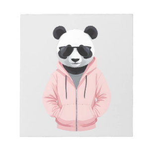 Bloc De Notas Panda Viendo Carácter Animal De Hoodie Gracioso En