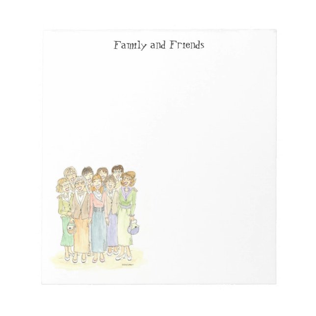Bloc De Notas Panel de notas de familia y amigos (Frente)