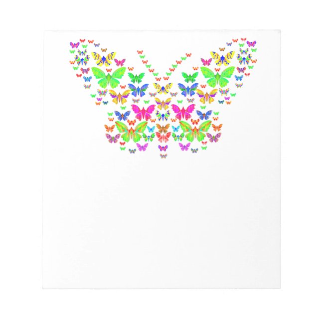 Bloc De Notas panel de notas de múltiples mariposas (Frente)
