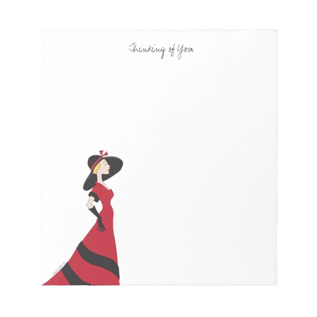 Bloc De Notas Panel de notas de Red Dress (Frente)