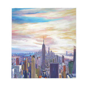 Bloc De Notas Panorama de NYC con Chrysler y el estado del