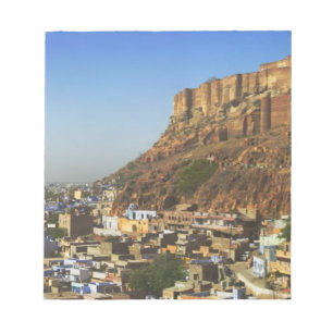 Bloc De Notas Panorama urbano de la Ciudad Azul con Meherangarh,