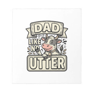 Bloc De Notas Papá como ninguna otra divertida vaca vintage dise