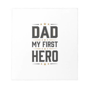 Bloc De Notas Papá Mi Primer Héroe Camiseta Diseño Tipografía Vi