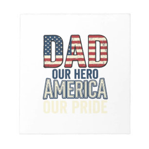Bloc De Notas Papá Patriota Nuestro Héroe Diseño de Camiseta Vin