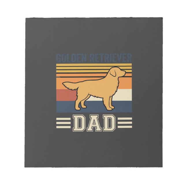 Bloc De Notas Papá Retriever Dorado Perro Retro (Frente)