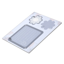 Bloc De Notas Papel creativo Boho Floral Blue Gray