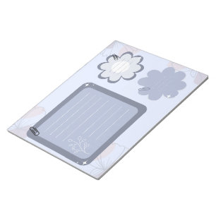 Bloc De Notas Papel creativo Boho Floral Blue Gray