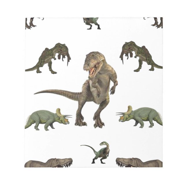 Bloc De Notas Papel de ajuste de dinosaurios (Frente)