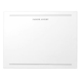 Bloc De Notas Papel de carta clásico de líneas dobles blanco y n