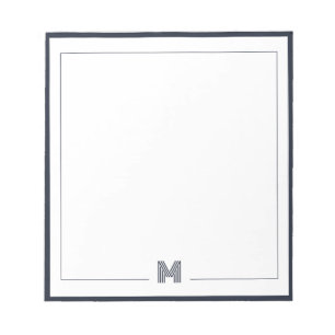 Bloc De Notas Papel de Carta con Monograma Minimalista Doble Bor