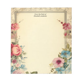 Bloc De Notas Papel de carta floral vintage antiguo shabby rosa 