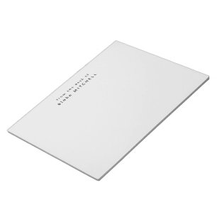 Bloc De Notas Papel de carta gris con monograma moderno simple