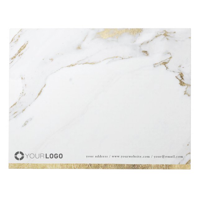 Bloc De Notas Papel de carta personalizado de mármol dorado mode (Frente)