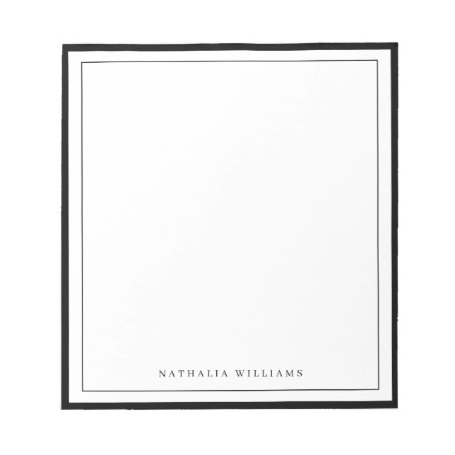 Bloc De Notas Papel de carta simple básico personalizable con bo (Frente)