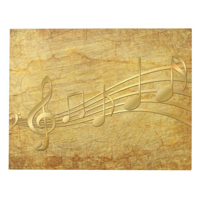 Bloc De Notas Papel de cosecha de notas musicales (Frente)