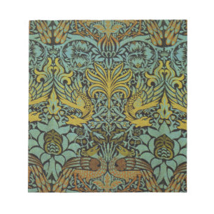 Bloc De Notas Papel de escritorio de William Morris Peacock Drag