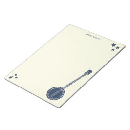 Bloc De Notas Papel de escritura personalizado del Banjo azul de