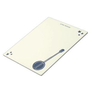 Bloc De Notas Papel de escritura personalizado del Banjo azul de