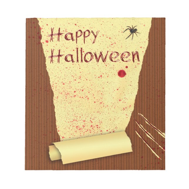 Bloc De Notas Papel de fondo sangriento de Halloween (Frente)