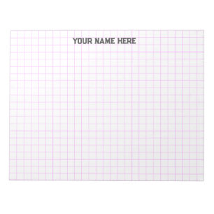 Bloc De Notas Papel de grafo grande con nombre personalizado ros