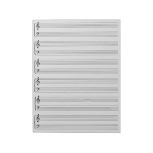 Bloc De Notas Papel de hoja de música gris claro