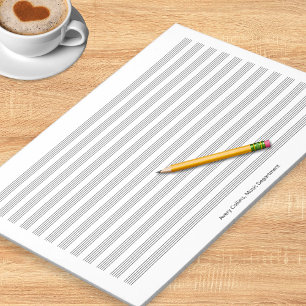 Bloc De Notas Papel de Manuscrito Musical Formato Apaisado de 12