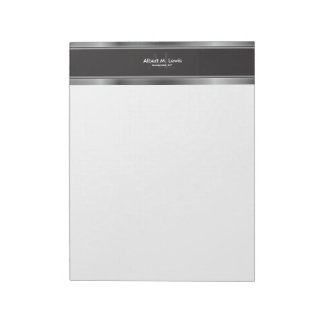 Bloc De Notas Papel de nota de monograma metálico plateado profe