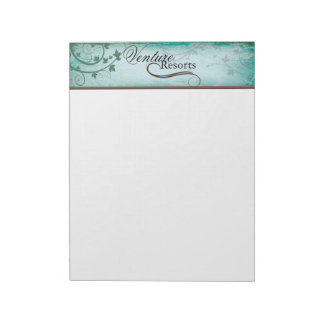 Bloc De Notas Papel de nota Verde azulada de textura vintage con