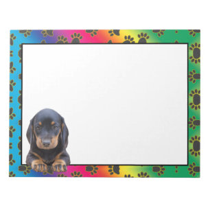Bloc De Notas Papel de piel de perro colorido de Dachshund