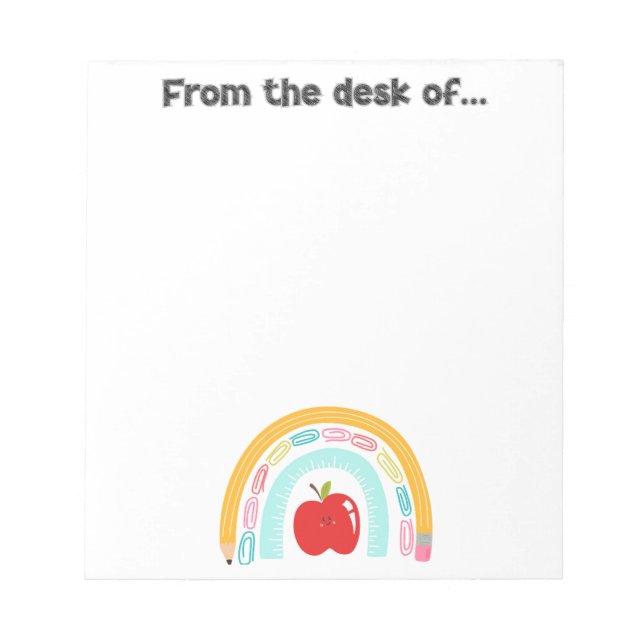 Bloc De Notas Papel de tema escolar (Frente)