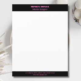 Bloc De Notas Papel Letterhead Profesional Simple Moderno Neon R