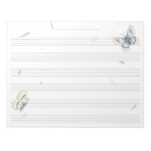 Bloc De Notas Papel Manuscrito de Música de Mariposas Soñadoras 