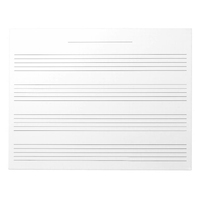 Bloc De Notas Papel manuscrito de música extra-amplia para niños (Frente)