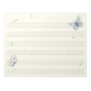 Bloc De Notas Papel Manuscrito de Música Mariposas Soñadoras Mús
