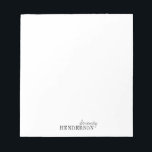Bloc De Notas Papel minimalista profesional personalizado<br><div class="desc">Elegante diseño moderno de nombre de tipografía minimalista en blanco y negro,  sencillo y elegante. gran papelería profesional personalizada. Ver todas las piezas coincidentes de la colección</div>