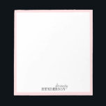 Bloc De Notas Papel minimalista profesional personalizado<br><div class="desc">Elegante diseño de nombre de tipografía minimalista moderna con borde rosa de color editable,  sencillo y elegante. gran papelería profesional personalizada. Ver todas las piezas coincidentes de la colección</div>