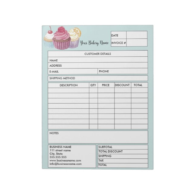 Bloc De Notas Papel pastelería Panadería Formulario de Venta Fac (Lado Izquierdo)