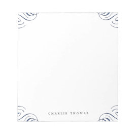 Bloc De Notas Papel personalizado azul elegante vintage