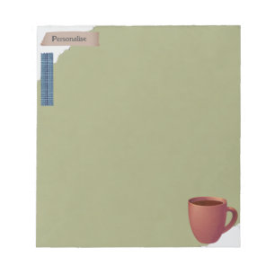 Bloc De Notas Papel verde de la Copa del Café de papel roto