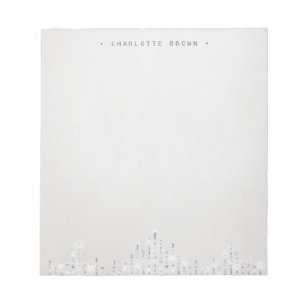 Bloc De Notas Papelería personalizada Glam Silver deco vintage