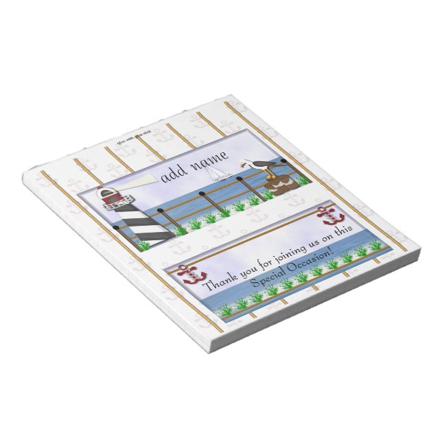 Bloc De Notas Paquete de Fiesta Náutico Candy Bar Wrapper Favor (Lado Derecho)