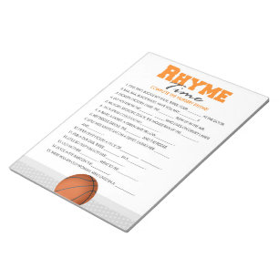 Bloc De Notas Paquete de juego Baby Shower de Basketball Nursery