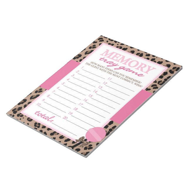 Bloc De Notas Paquete de juego de Baby Shower con Leopard y Pink (Lado Derecho)
