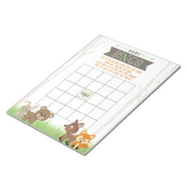 Bloc De Notas Paquete de juego de Baby Shower de Bingo Woodland