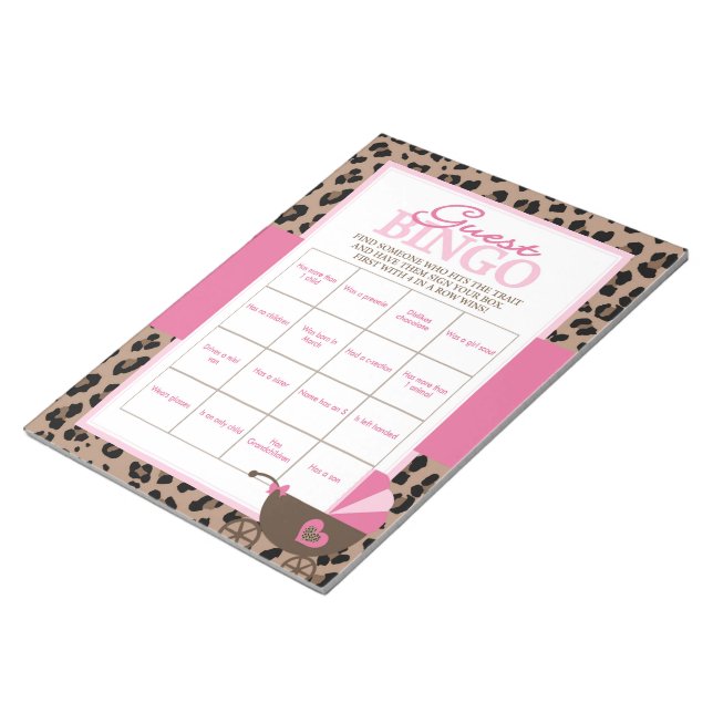 Bloc De Notas Paquete de juego de Baby Shower Leopard and Pink G (Lado Derecho)