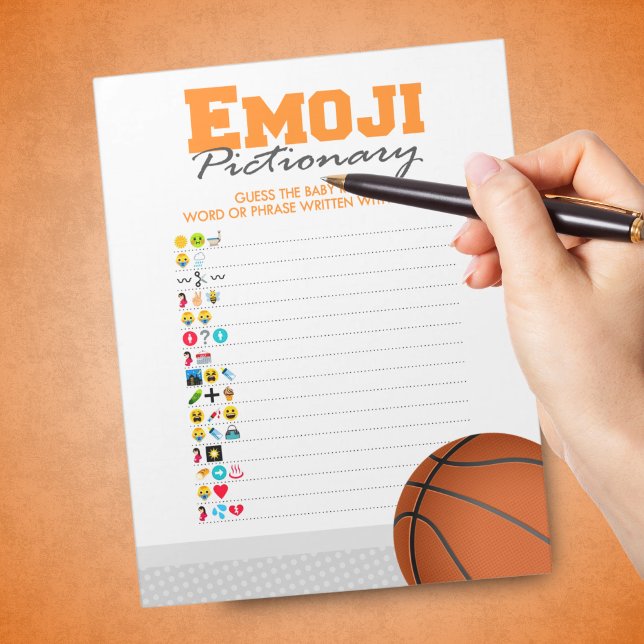 Bloc De Notas Paquete de juego de Pictionary de emojis de balonc (Emoji Pictionary Basketball Baby Shower Game. Pack of 40 Games)