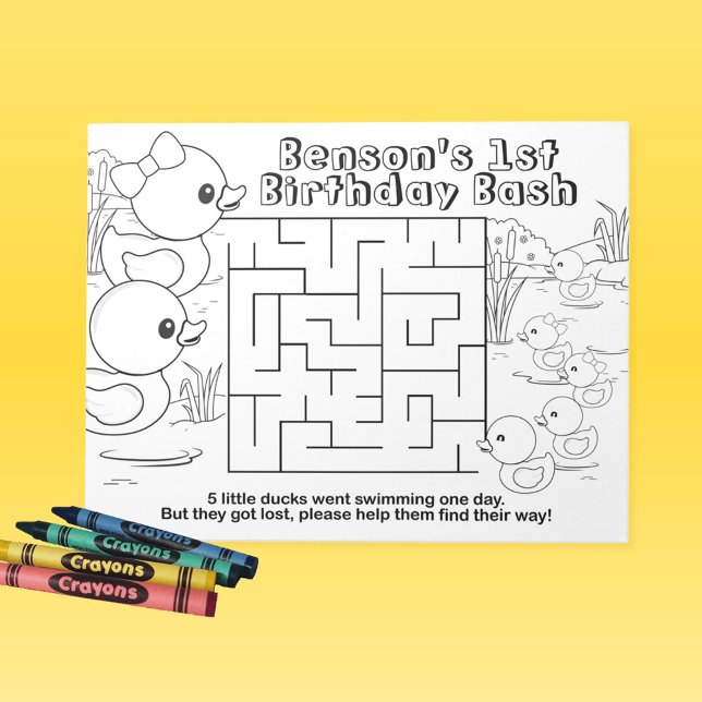 Bloc De Notas Paquete de la hoja de actividades de la madriguera (Rubber Duck Birthday Coloring Sheets for Girl or Boy Pack of 40)