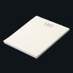 Bloc de notas para damas de honor con monograma mi<br><div class="desc">El toque final perfecto para tus regalos de dama de honor. Este bloc de notas marfil con un monograma gris les da un toque personalizado a sus notas para una presentación personal y elegante.</div>