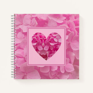 Bloc de notas para diarios de color floral rosa